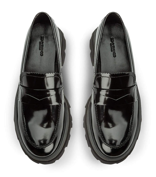 Axell Black Hi Shine Casual Shoes | Tony Bianco