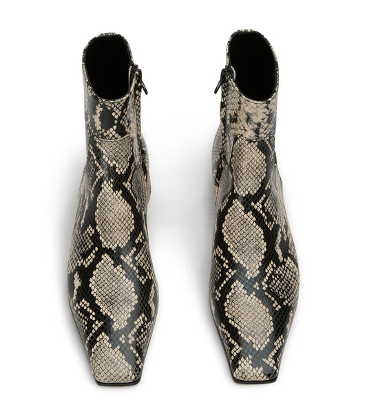 Rupert Ecru Snake Ankle Boots | Tony Bianco