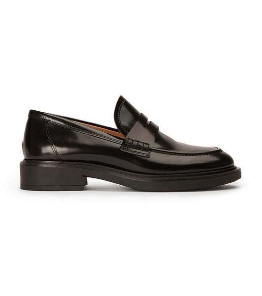 Cherish Black Hi Shine Flats | Tony Bianco