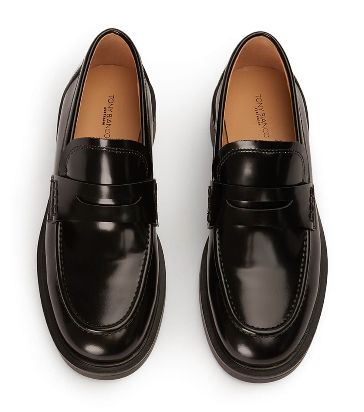 Cherish Black Hi Shine Flats | Tony Bianco
