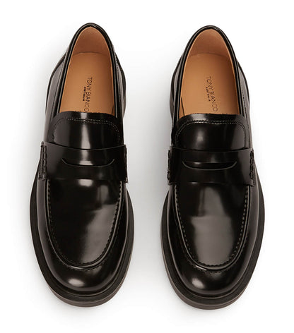 Cherish Black Hi Shine Flats | Tony Bianco