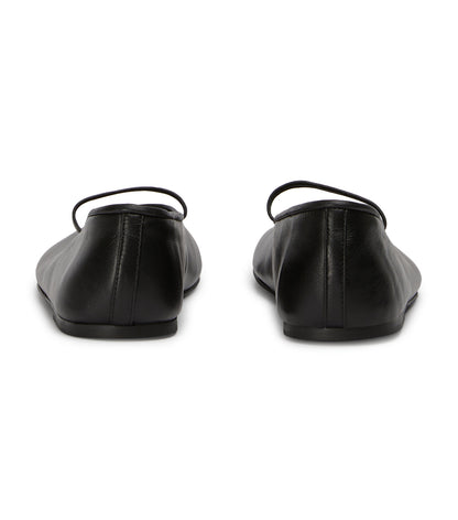 Martinez Black Nappa Flats | Tony Bianco