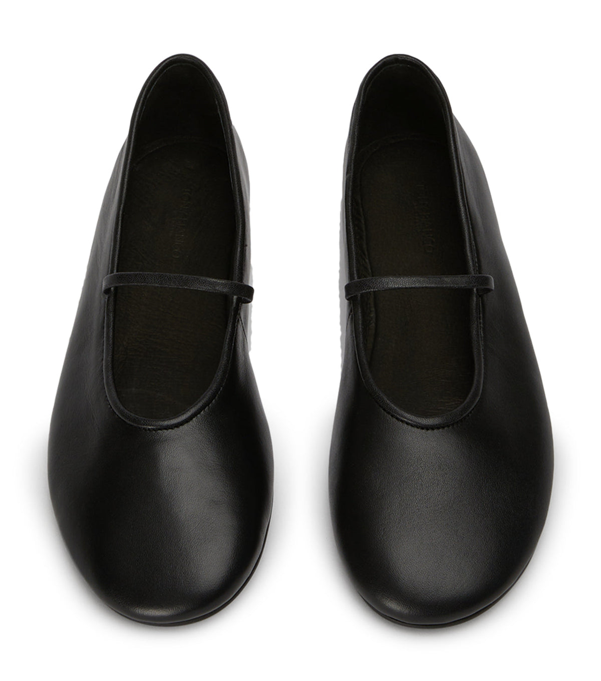 Martinez Black Nappa Flats | Tony Bianco