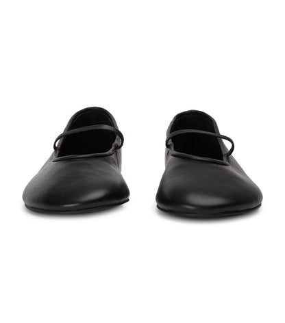 Martinez Black Nappa Flats | Tony Bianco