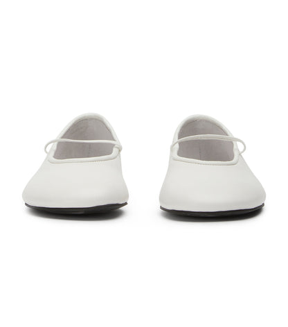 Martinez White Nappa Flats | Tony Bianco