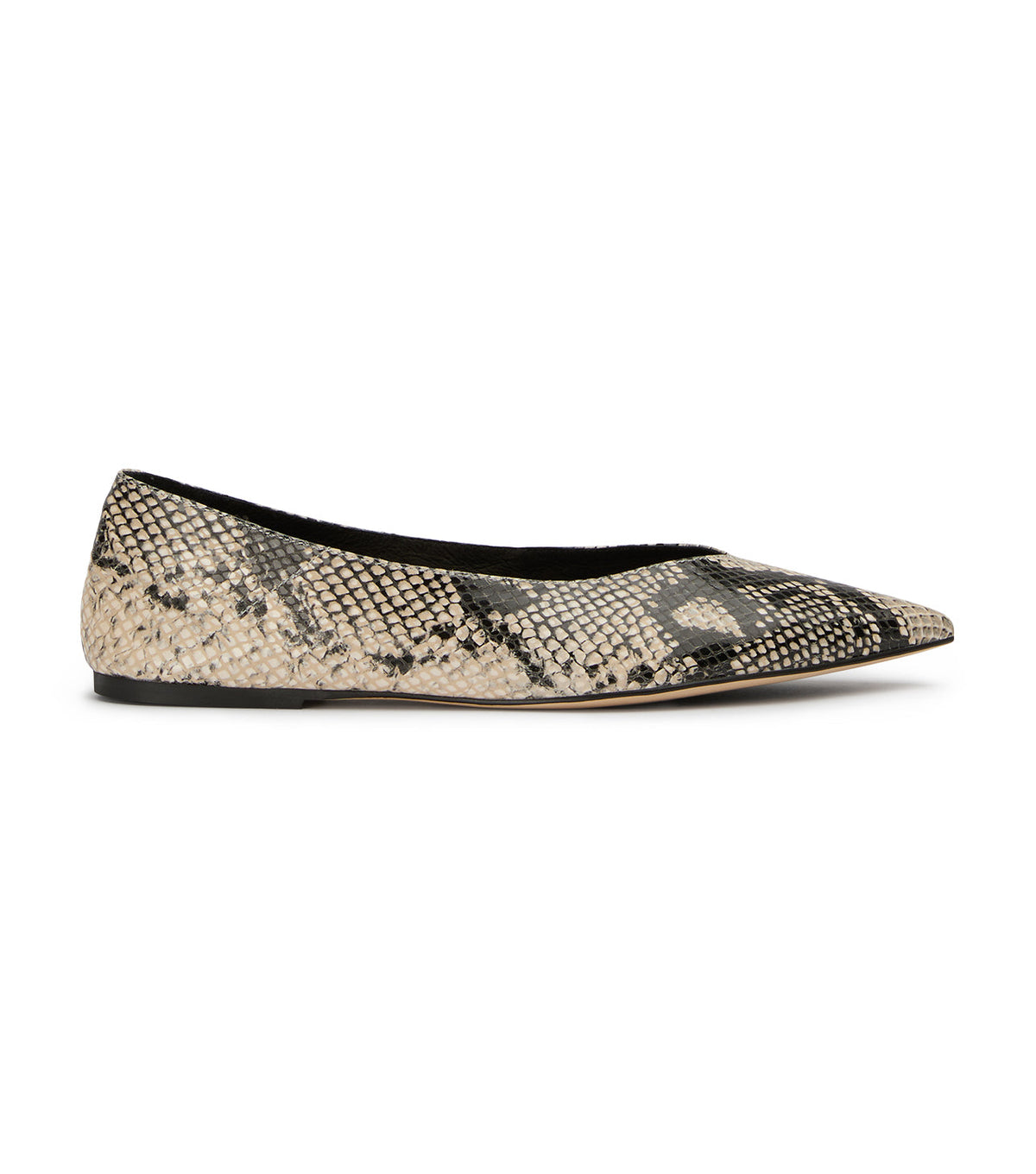 Joop Ecru Snake Flats | Tony Bianco