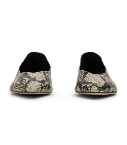 Joop Ecru Snake Flats | Tony Bianco