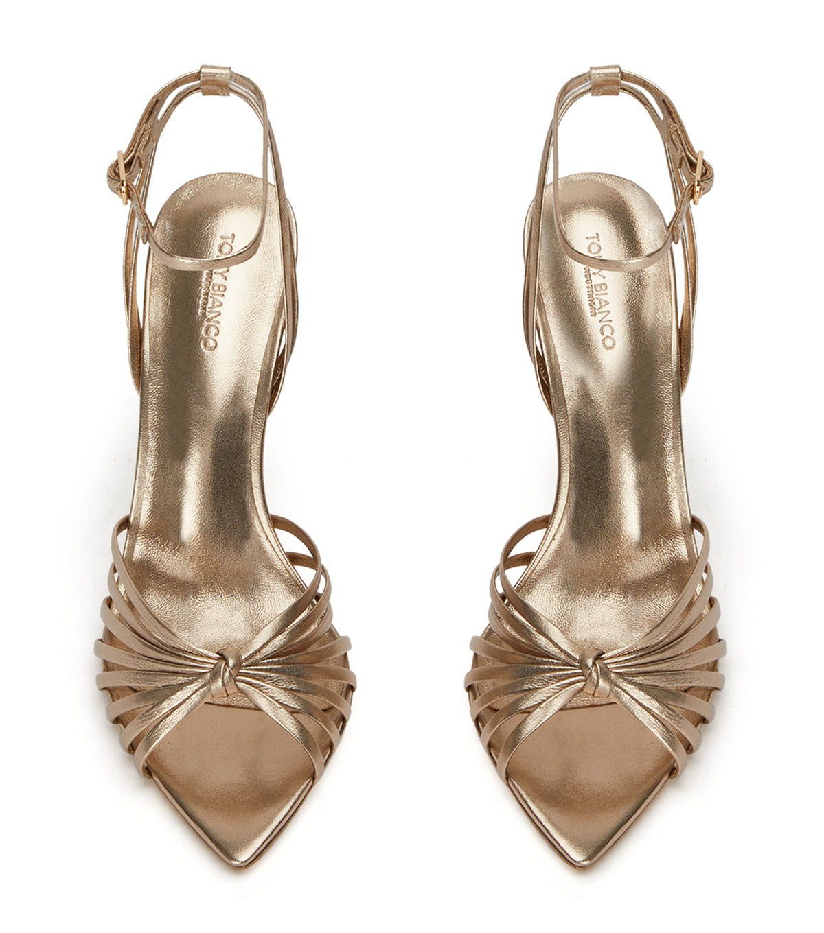 Maxos Amber Nappa Metallic Heels | Tony Bianco