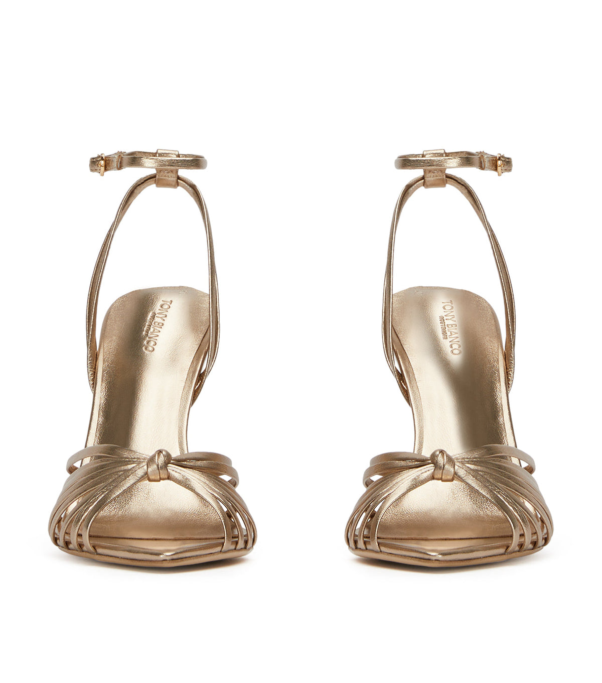 Maxos Amber Nappa Metallic Heels | Tony Bianco