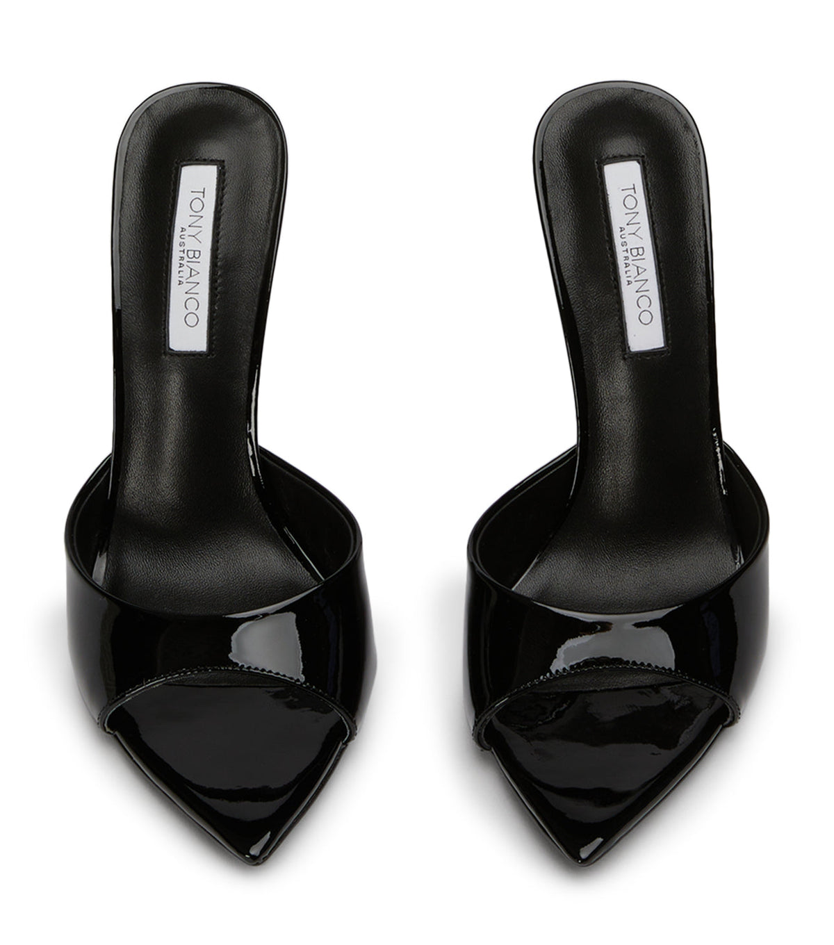 Malibu Black Patent Heels | Tony Bianco