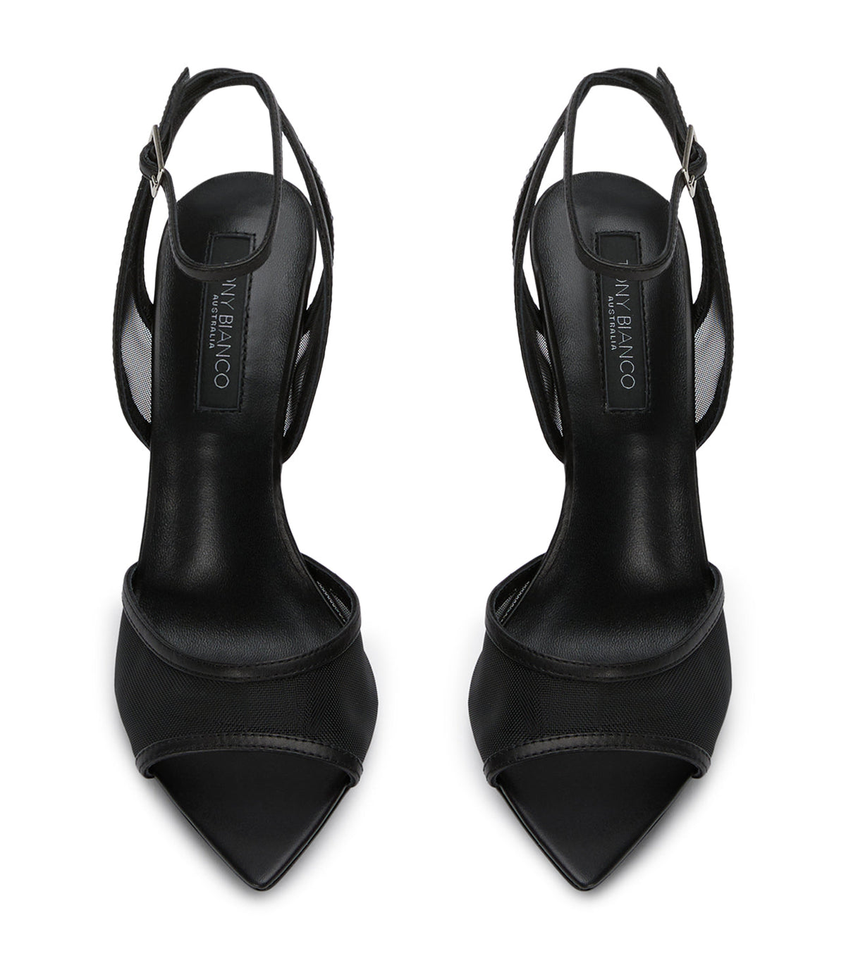 Miley Black Nylon/Black Heels | Tony Bianco