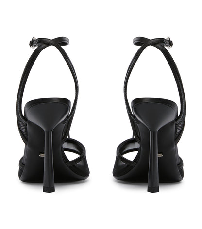 Miley Black Nylon/Black Heels | Tony Bianco