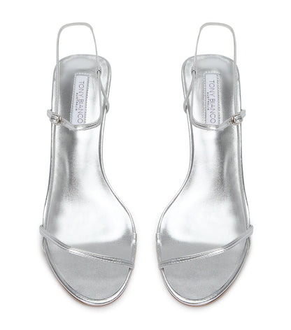 Caprice Silver Nappa Metallic Heels | Tony Bianco