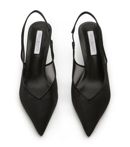 Breeze Black Nylon Heels | Tony Bianco