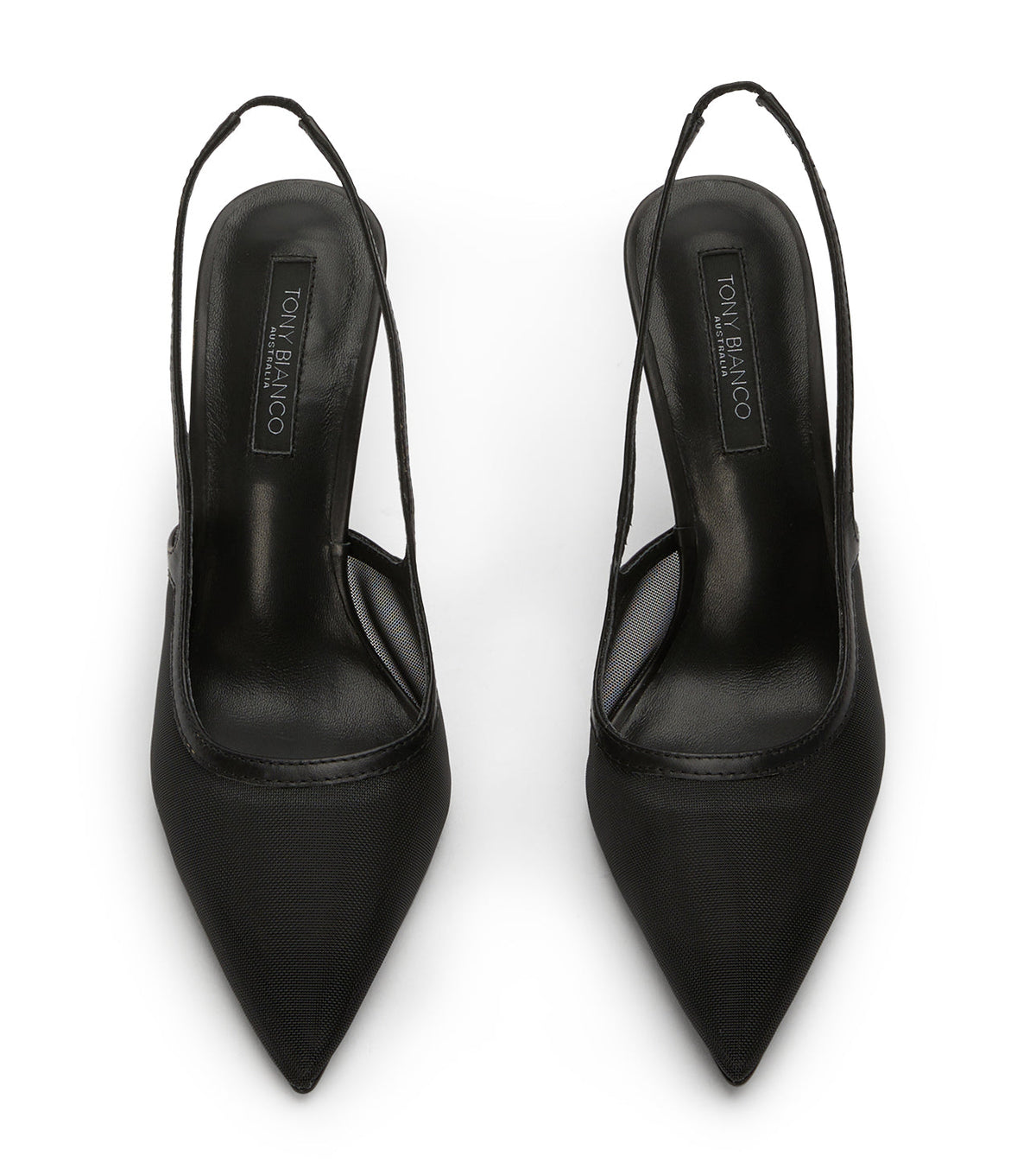 Glide Black Nylon Heels | Tony Bianco