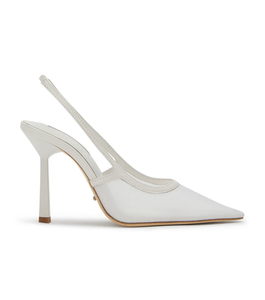 Glide White Nylon Heels | Tony Bianco