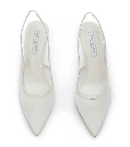 Glide White Nylon Heels | Tony Bianco
