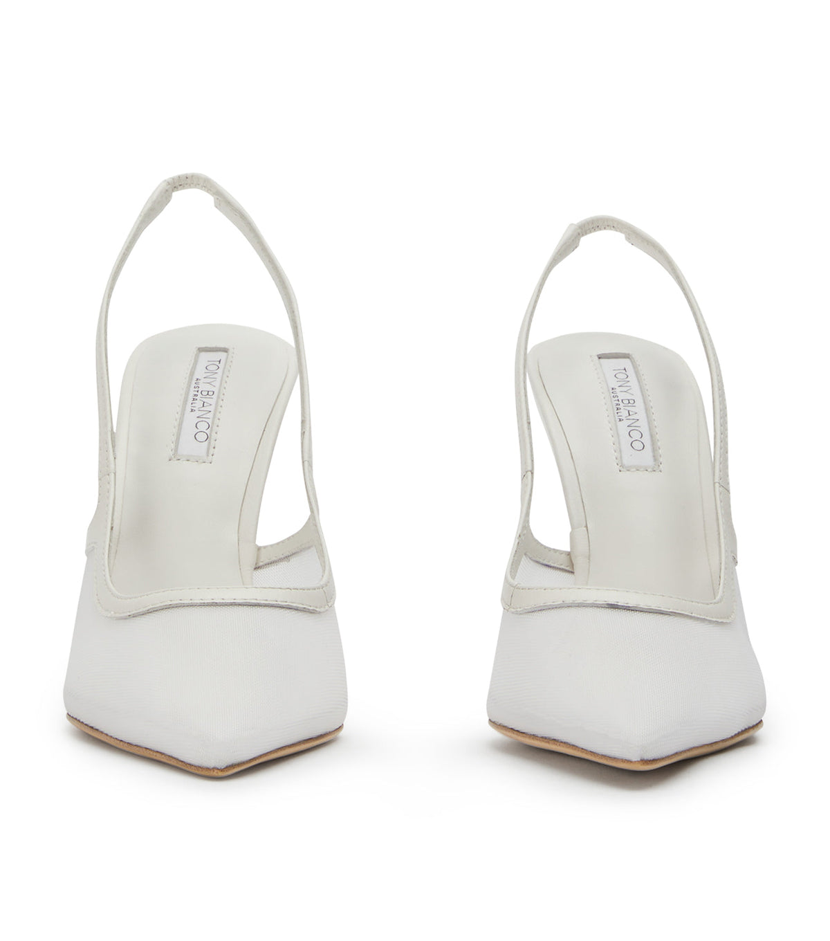 Glide White Nylon Heels | Tony Bianco