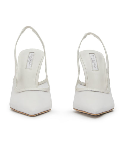 Glide White Nylon Heels | Tony Bianco
