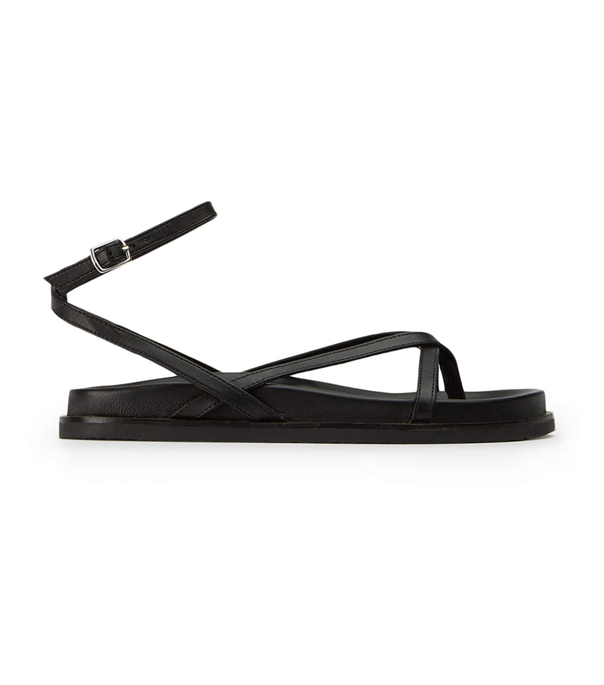 Lucie Black Nappa Sandals | Tony Bianco