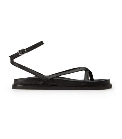 Lucie Black Nappa Sandals | Tony Bianco