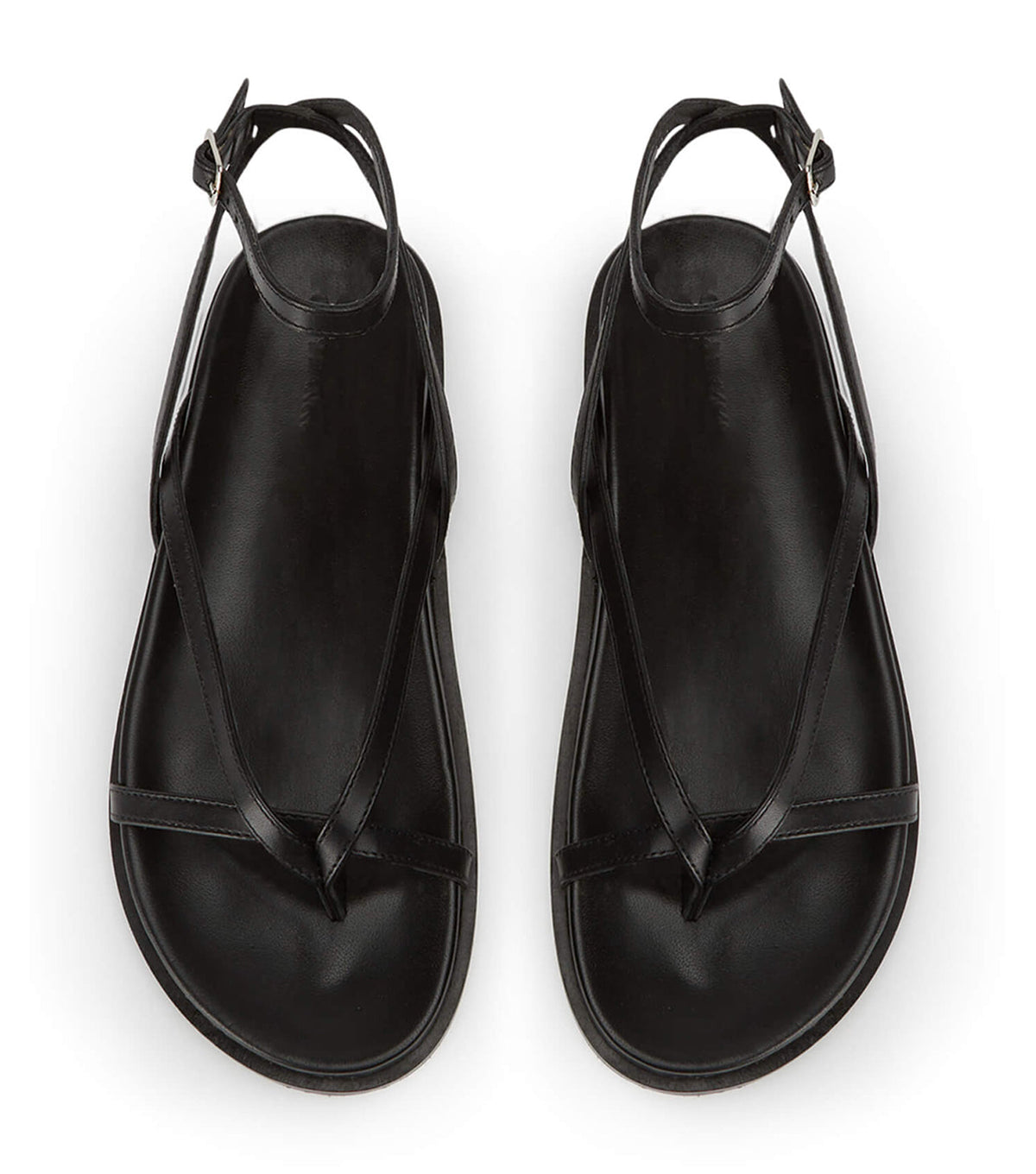 Lucie Black Nappa Sandals | Tony Bianco