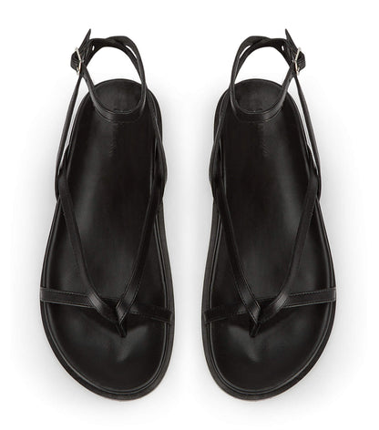 Lucie Black Nappa Sandals | Tony Bianco