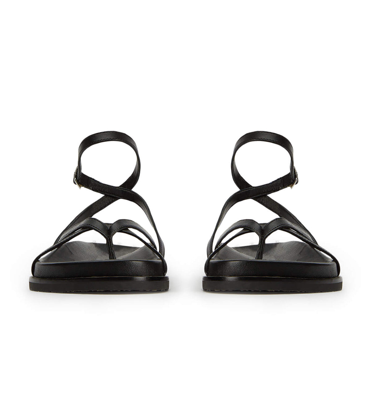 Lucie Black Nappa Sandals | Tony Bianco