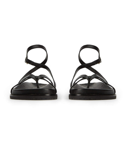 Lucie Black Nappa Sandals | Tony Bianco