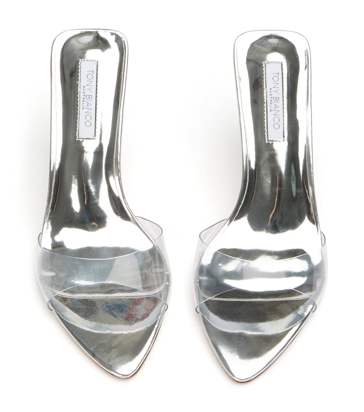 Hallie Clear Vinylite/Silver | Tony Bianco