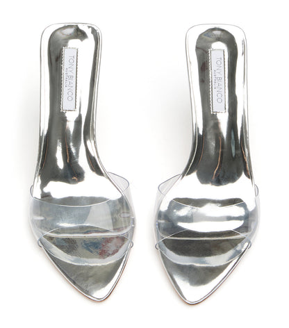 Hallie Clear Vinylite/Silver | Tony Bianco