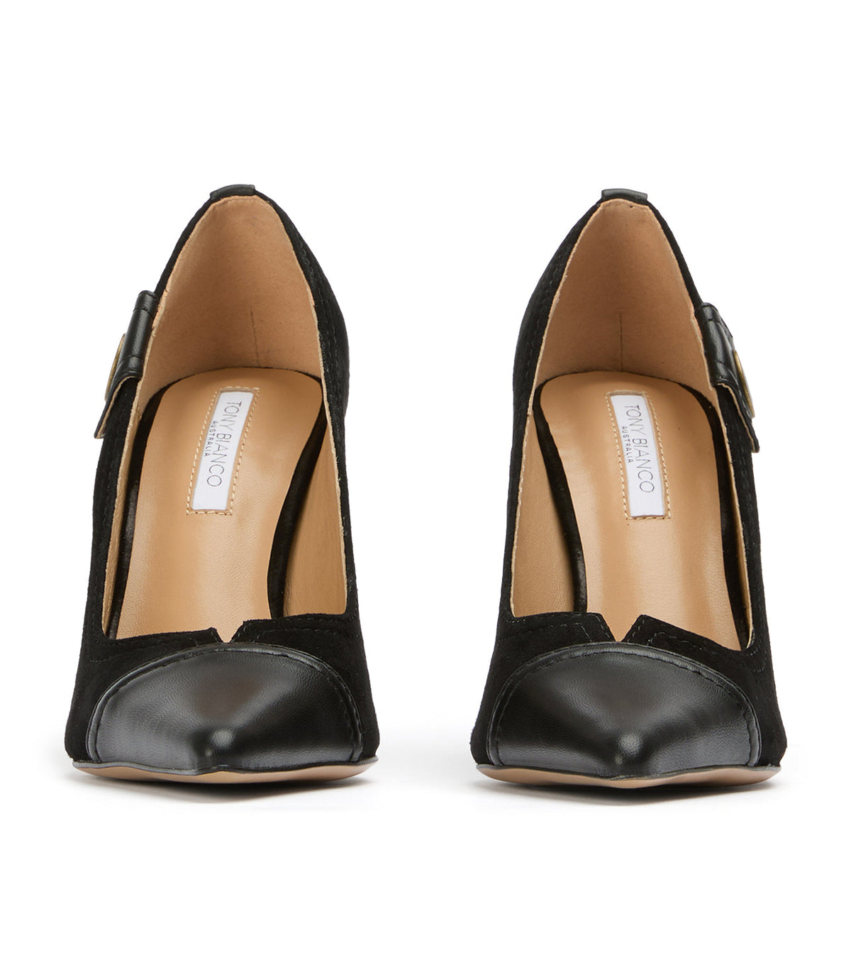 Nessa Black Suede/Black | Tony Bianco