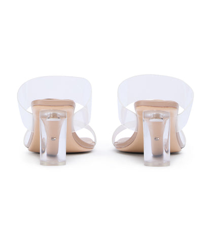 Sabelle Clear Vynalite/Skin Capretto Heels | Tony Bianco