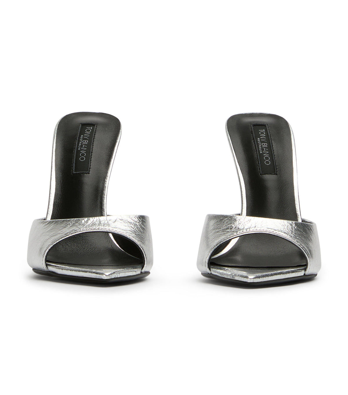 Malibu Silver Vintage Metal Heels | Tony Bianco