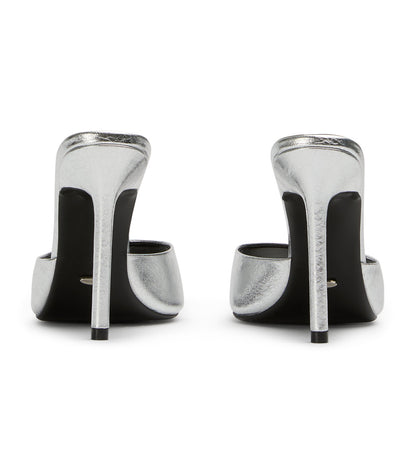 Malibu Silver Vintage Metal Heels | Tony Bianco