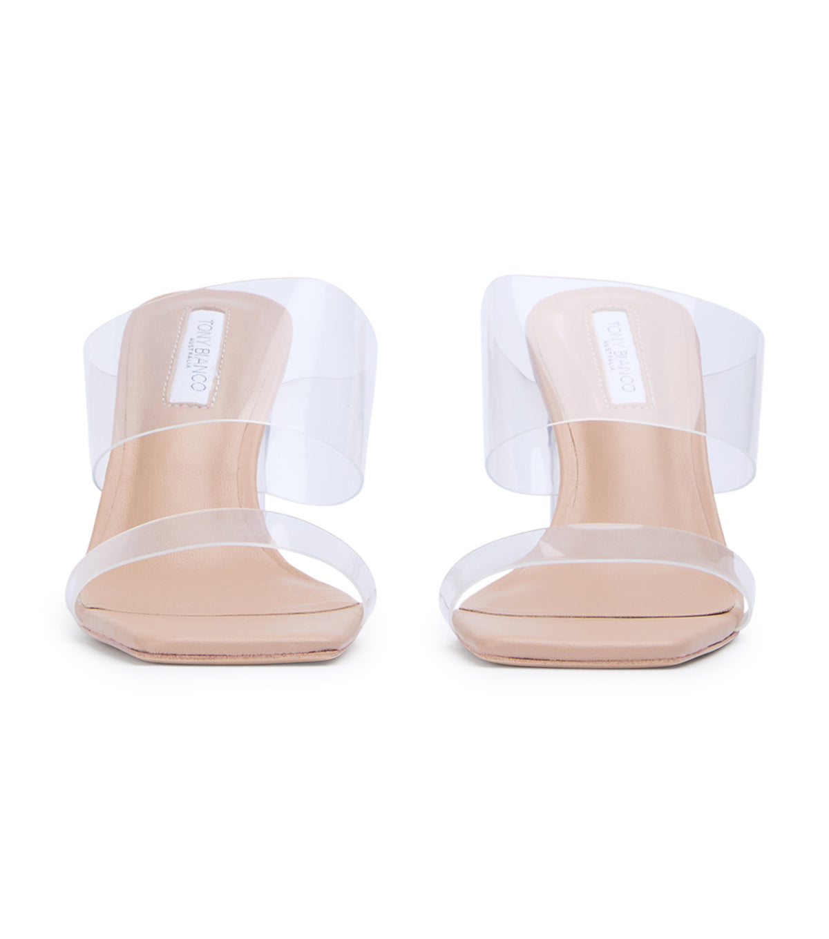 Chicago Clear Vinylite/Skin Nappa Heels | Tony Bianco
