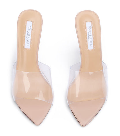 Marley Clear Vinylite/Skin Heels | Tony Bianco