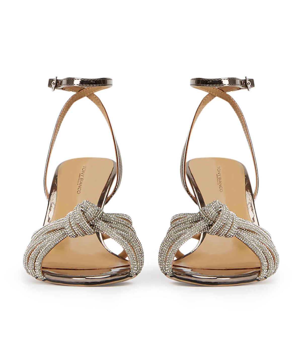 Helena Gunmetal Shine Heels | Tony Bianco