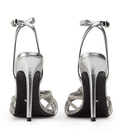 Kyla Silver Foil Heels | Tony Bianco