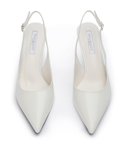 Baz White Hi Shine Heels | Tony Bianco