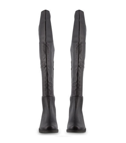 Panache Black Luxe/Black Micro Stretch Long Boots | Tony Bianco