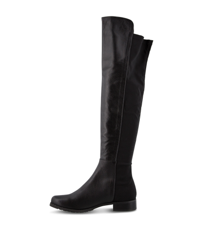 Panache Black Luxe/Black Micro Stretch Long Boots | Tony Bianco
