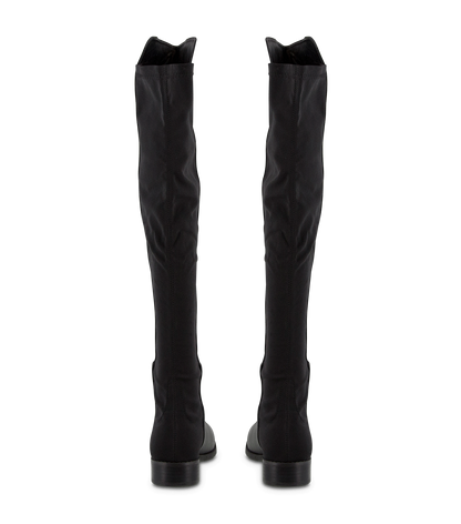 Panache Black Luxe/Black Micro Stretch Long Boots | Tony Bianco