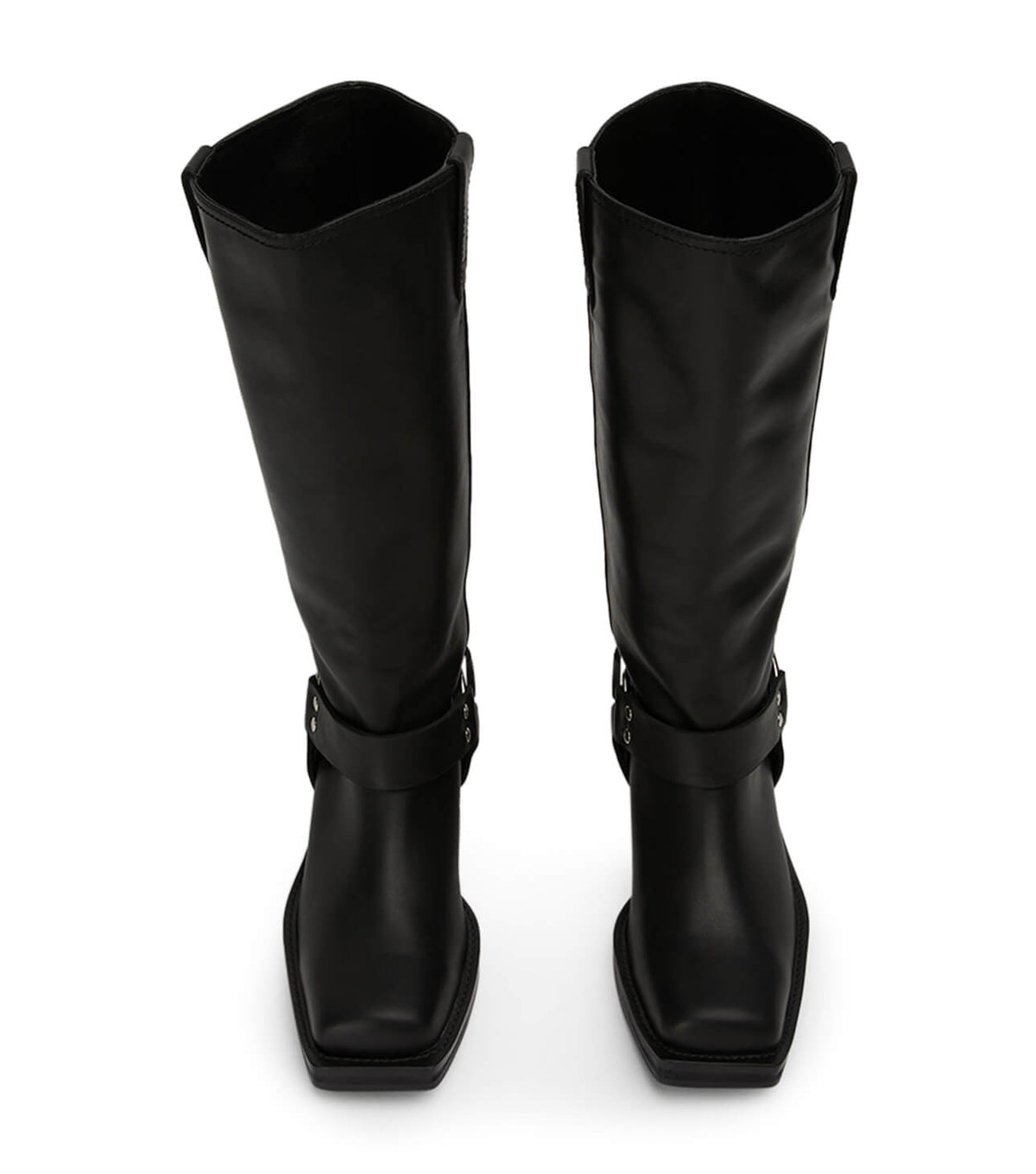 Biker Black Wax Calf Boots | Tony Bianco