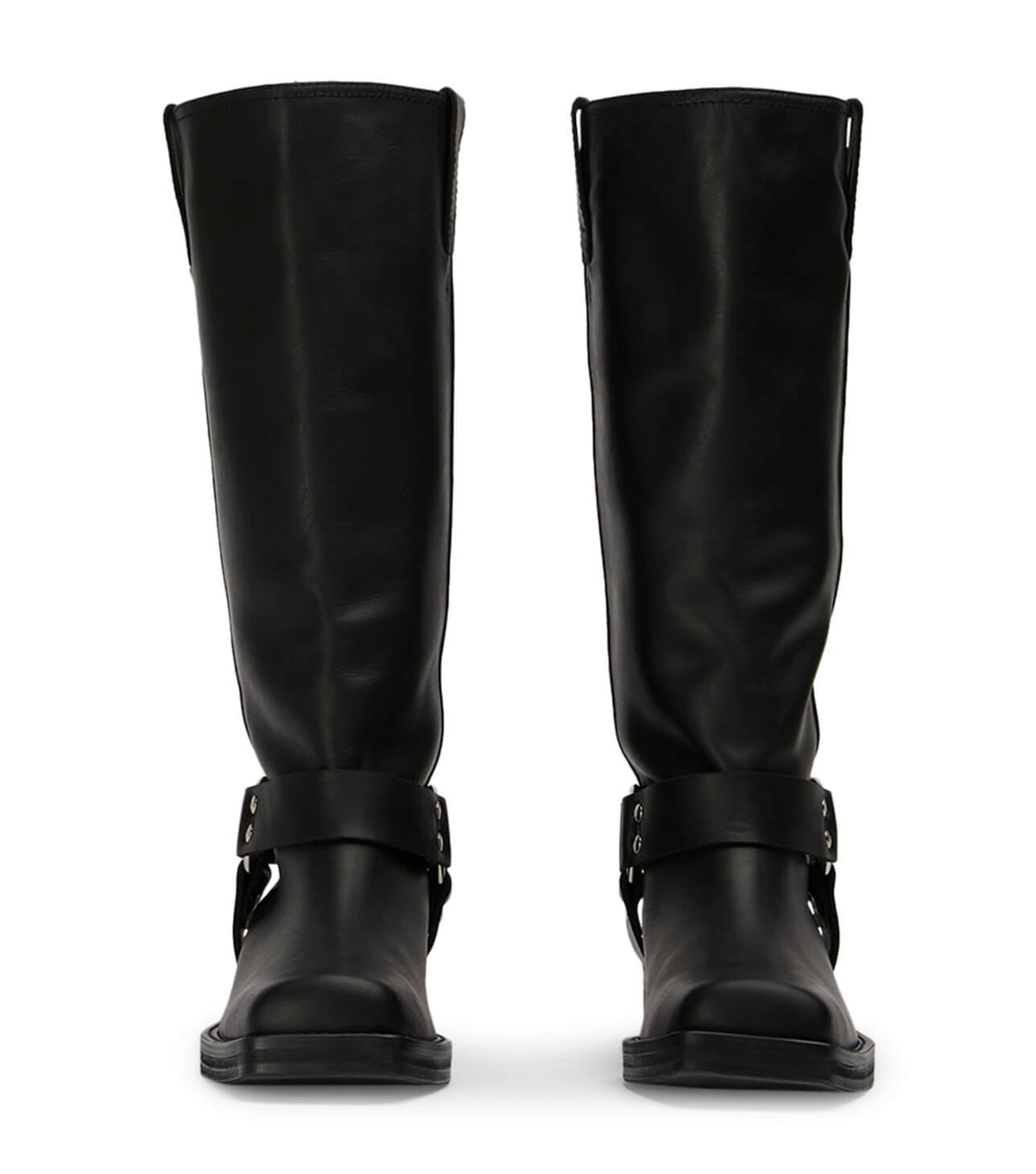 Biker Black Wax Calf Boots | Tony Bianco