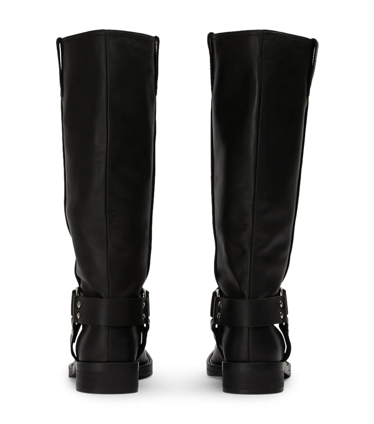 Biker Black Wax Calf Boots | Tony Bianco