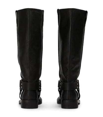 Biker Black Wax Calf Boots | Tony Bianco