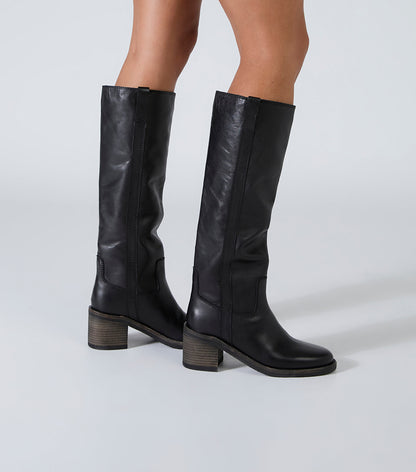 Apache Black Como Calf Boots | Tony Bianco