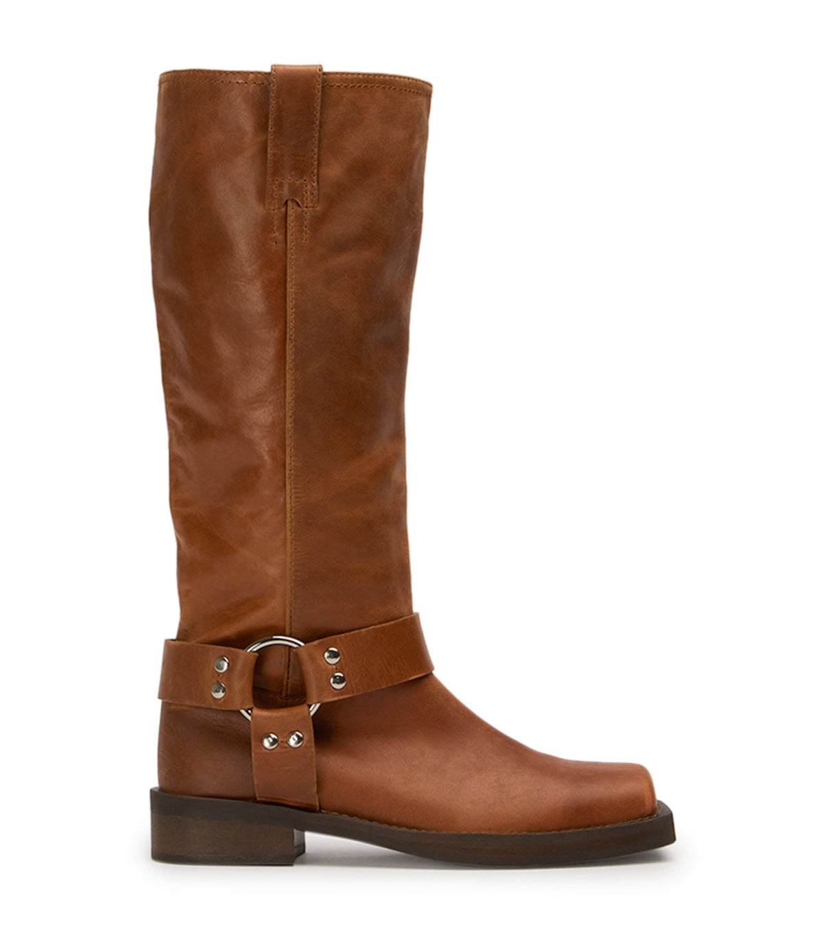 Biker Cognac Calf Boots | Tony Bianco
