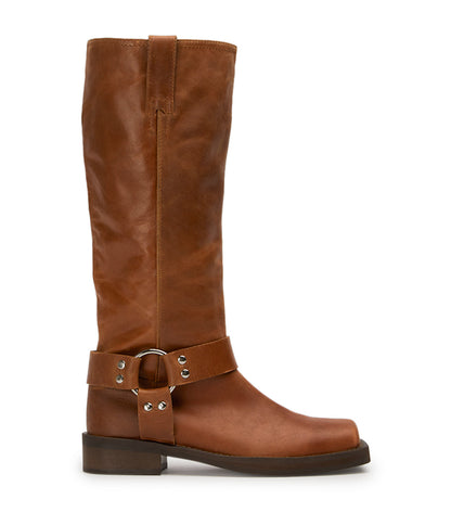 Biker Cognac Calf Boots | Tony Bianco